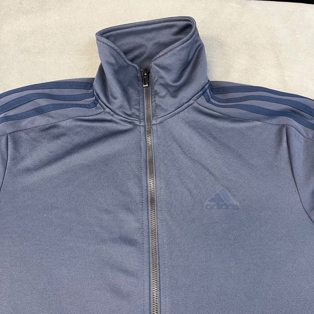 Adidas 3-Stripes Trio Jacket Men's Size Small Blue Full Zip - Picture 3 of 8